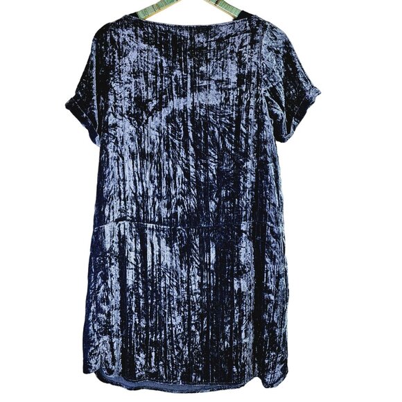 Floreat Anthropologie Blue Crushed Velvet Front Pocket Dress, NWOT, Sz XS - Picture 7 of 10